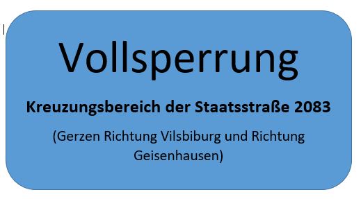 Vollsperrung Kreuzungsbereich Rutting